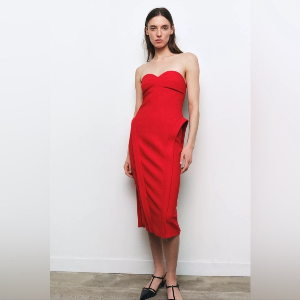 Zara Strapless Red Dress
